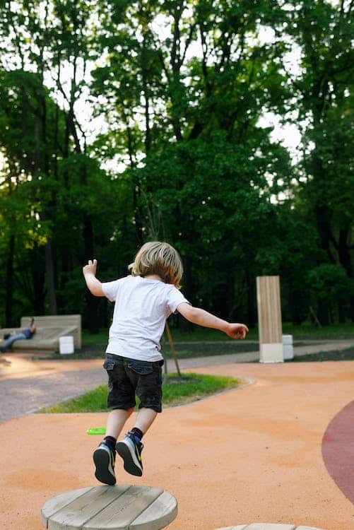 Playground Games for Kids | Child Jumps from Elevated Platform